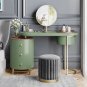 Modern Dressing Table Makeup Vanity Table With LED Lighted Mirror, Movable Tray Top
