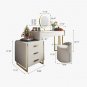 Makeup Vanity Set with LED Lighted Mirror, Side Cabinet and 5 Drawers, Modern Sintered Stone
