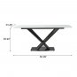Modern Rectangular Dining Table Sintered Stone White Dining Table with Black X-Shaped