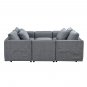 Modular Sectional Sofa L Shaped Convertible Couch with Reversible Chaise Storage Seat with Ottomans