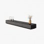 Wood Black TV Stand, Rectangular Grey Media Console with 4 Drawers for up to 80 Inch TV