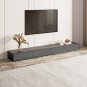 Wood Black TV Stand, Rectangular Grey Media Console with 4 Drawers for up to 80 Inch TV
