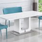 63"/78.7" Extendable Dining Table with Butterfly Leaf, High Gloss Lacquer Coating and Pedestal Base