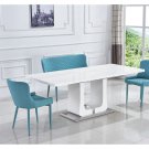 63"/78.7" Extendable Dining Table with Butterfly Leaf, High Gloss Lacquer Coating and Pedestal Base