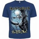 T-SHIRT IRON MAIDEN FEAR OF THE DARK 1992 NEW BLUE T-SHIR