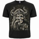 Viking Warrior Skull - Short-Sleeve Unisex T-Shirt (half face, half skull)