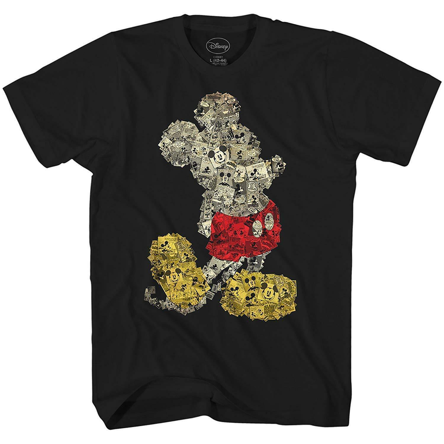 Disney Mickey Mouse Collage World Tee Funny Humor Adult Men's Graphic T-shirt