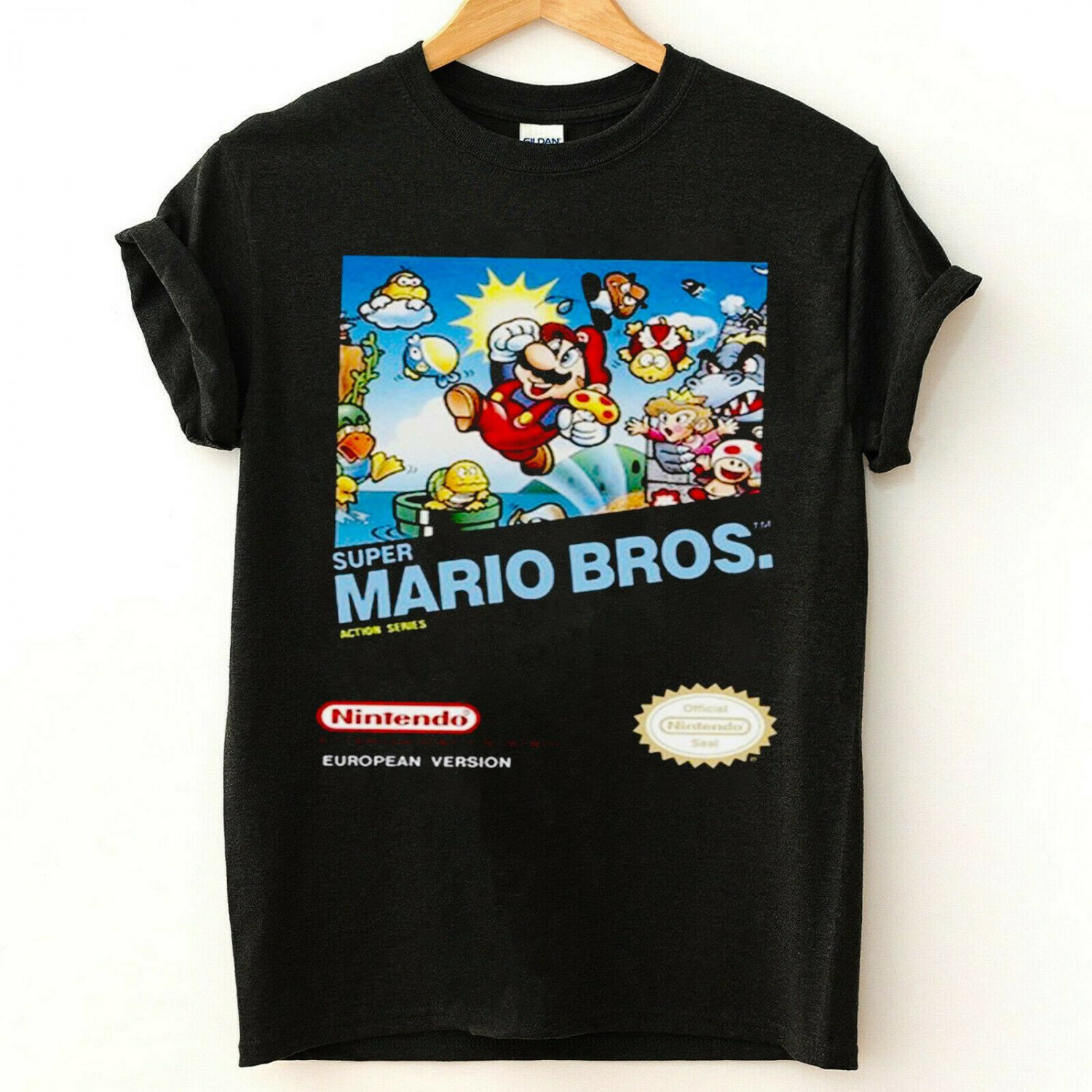 Mario Super Mario Bros Video Game T-shirt, Unisex Black Shirt Birthday Gift Idea
