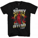 Marvel Deadpool Sorry Did I Offend Adult Tee Graphic T-Shirt for Men Tshirt