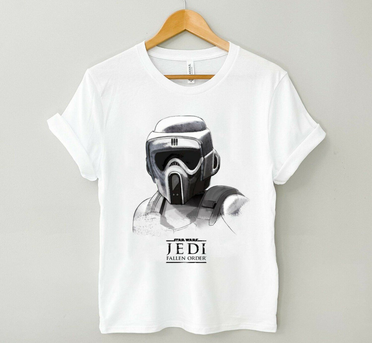 Scout Trooper Sketch T-shirt, Star Wars Movie Unisex Adult Tee Graphic Tshirt