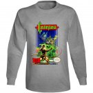 Castlevania Nes Box Art Retro Video Game Grey Long Sleeve T Shirt