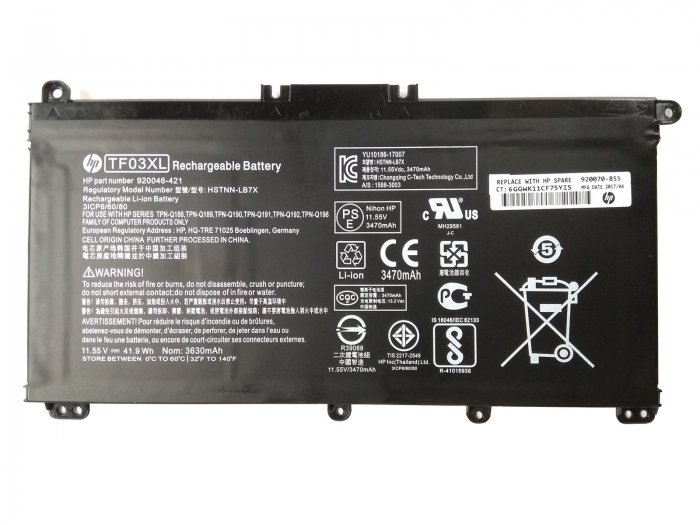HP TF03XL Battery TPN-Q192 For Pavilion 15-CC058NR15-CC059NR 15-CC059TX