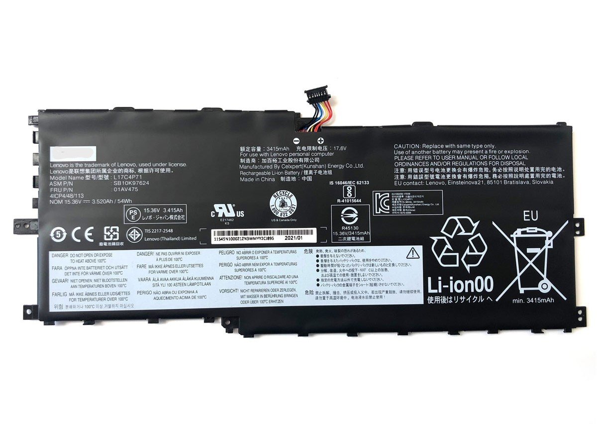 New L17C4P71 SB10K97624 01AV475 battery for Lenovo Thinkpad X1 yoga