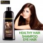 Mokeru 500ml Natural Argan Oil Essence Instant Permanent Dark Brown Hair Dye Shampoo Women
