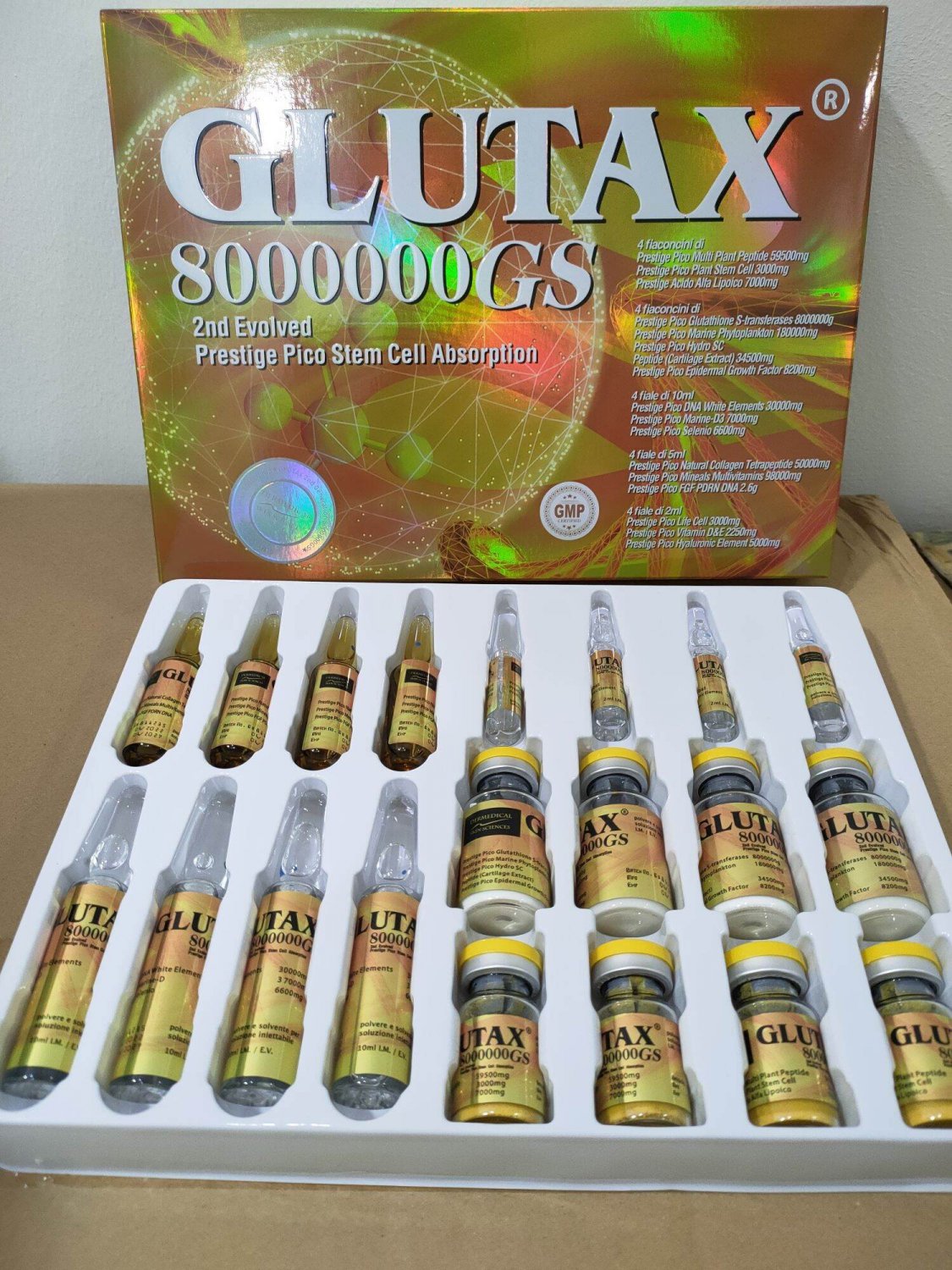 Glutax 8000000GS 2nd Evolved Prestige Pico Stem Cell Absorption Skin Whitening 100% Original