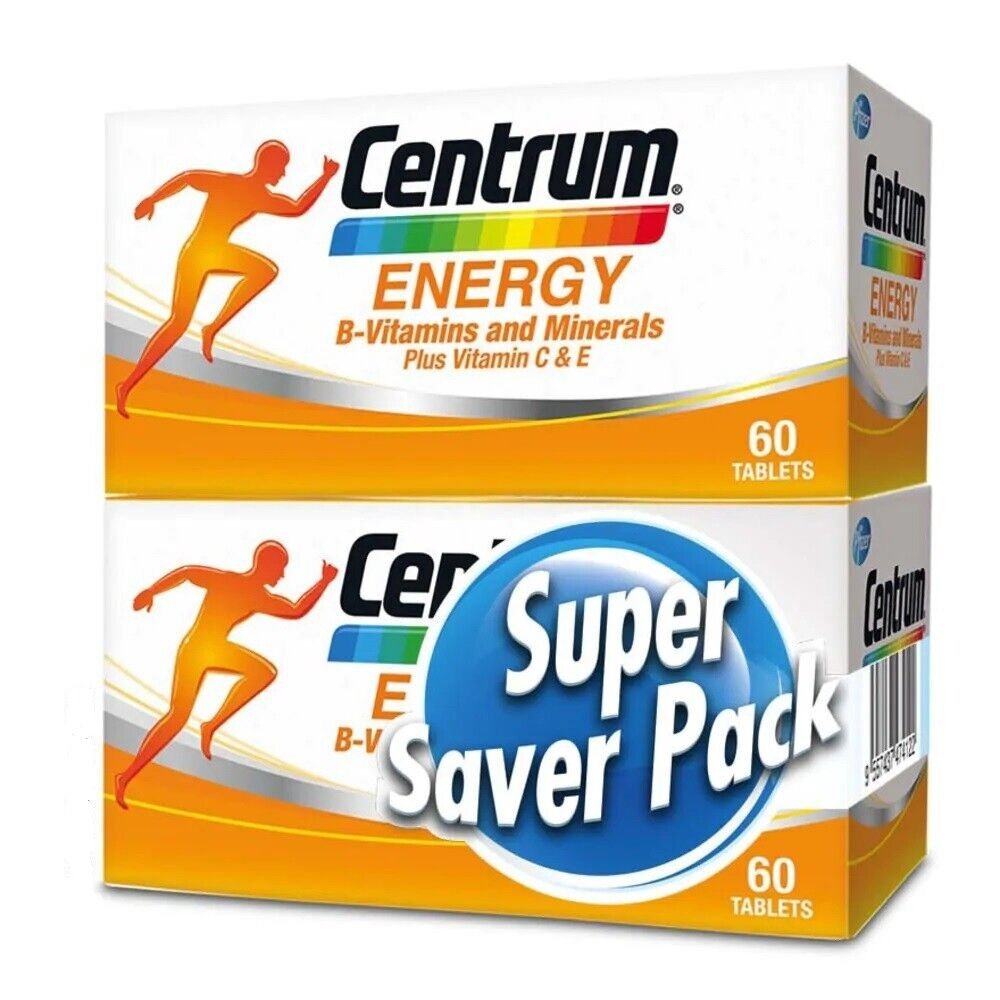 2 Box (120's) New Centrum Energy B-Vitamins and Minerals + Vitamin C & E Free Shipping