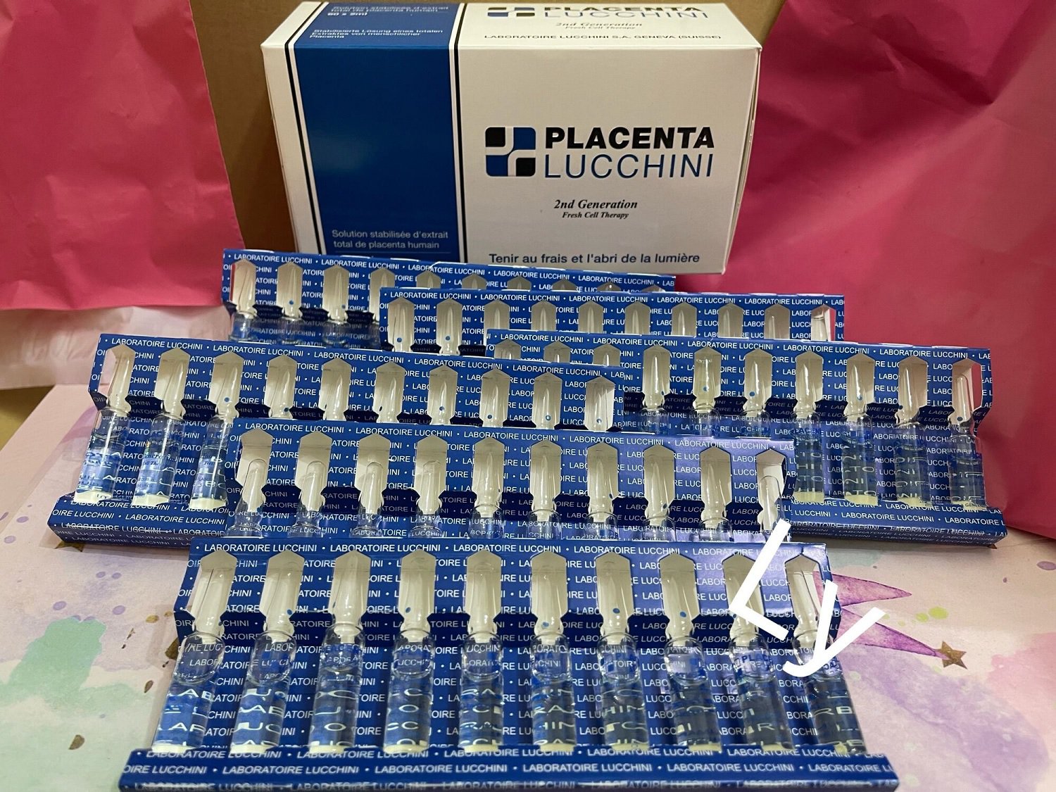 1 BOX LUCCHINI PLACENTA Premium for Skin Whitening Anti Aging Firming Skin Original
