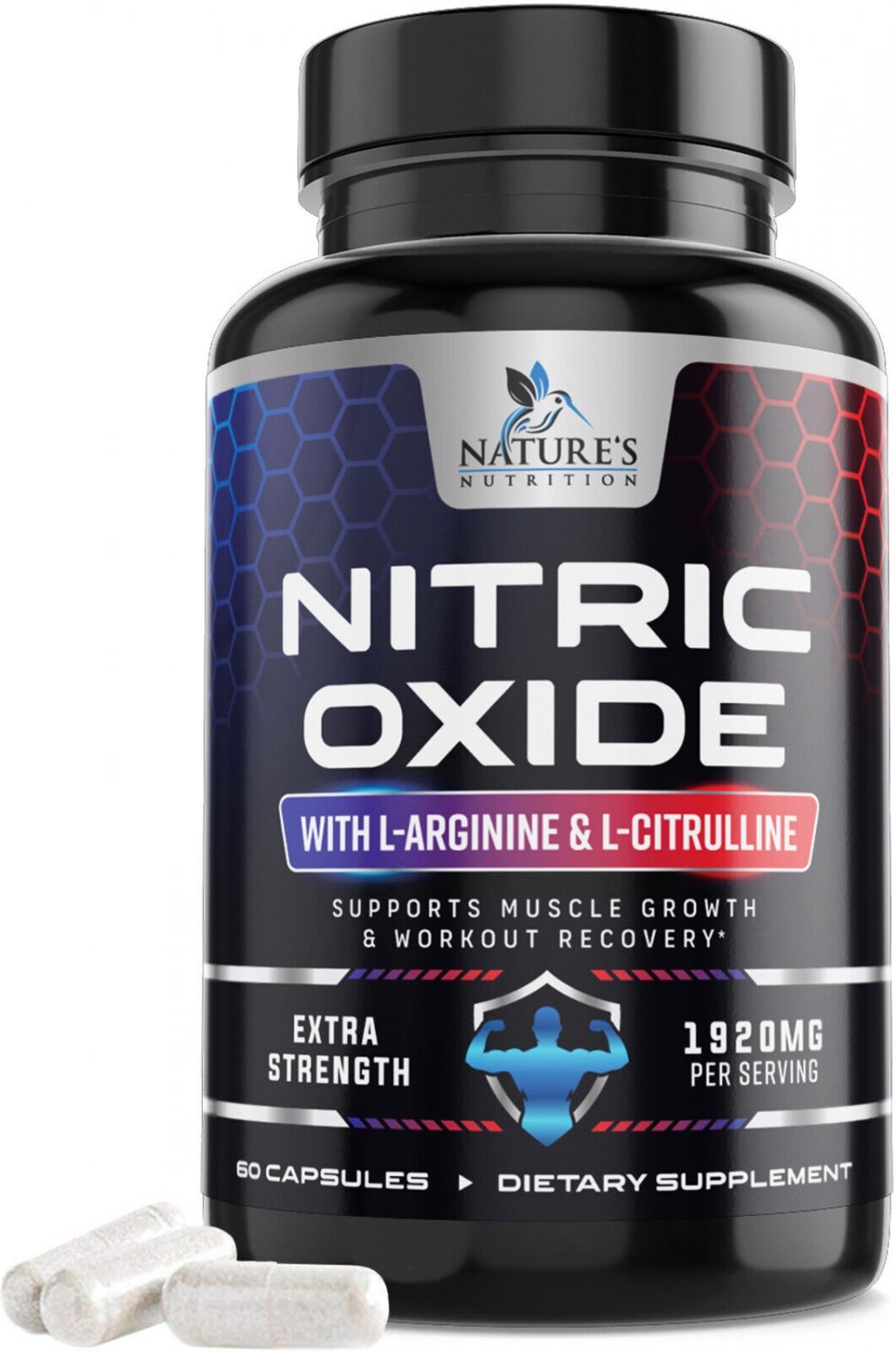 Extra Strength Nitric Oxide Supplement L Arginine 3X Strength Highest Potency