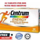 Centrum Energy B-Vitamins and Minerals + Vitamin C & E 60's Free Shipping