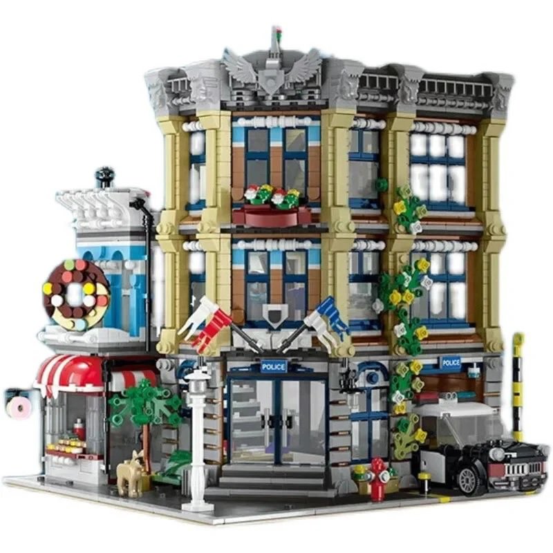 Police Station with Donut Shop Modular City Building Blocks Set Gift for Kids 3200PCS