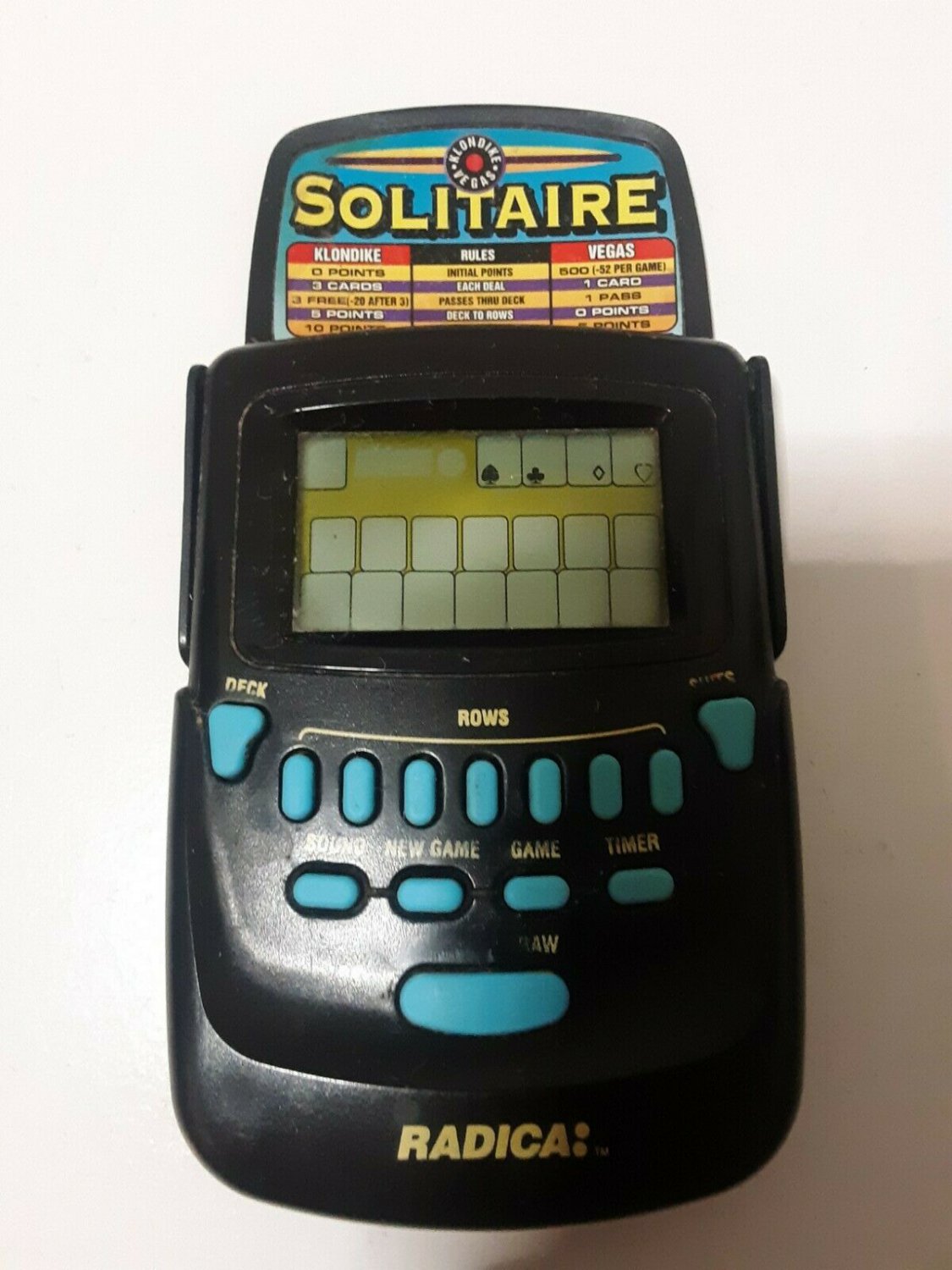 radica handheld klondike solitaire game