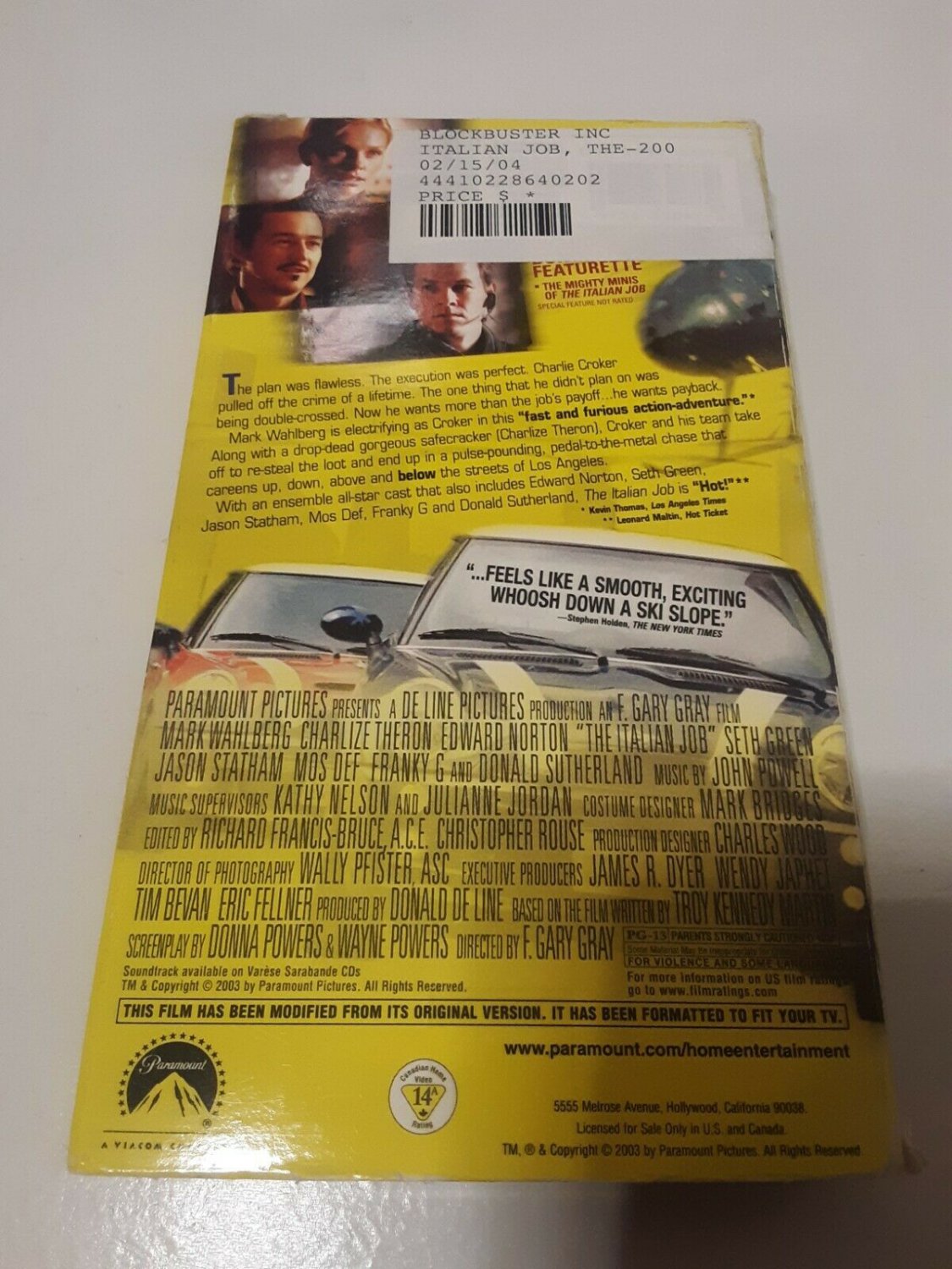 The Italian Job VHS Tape