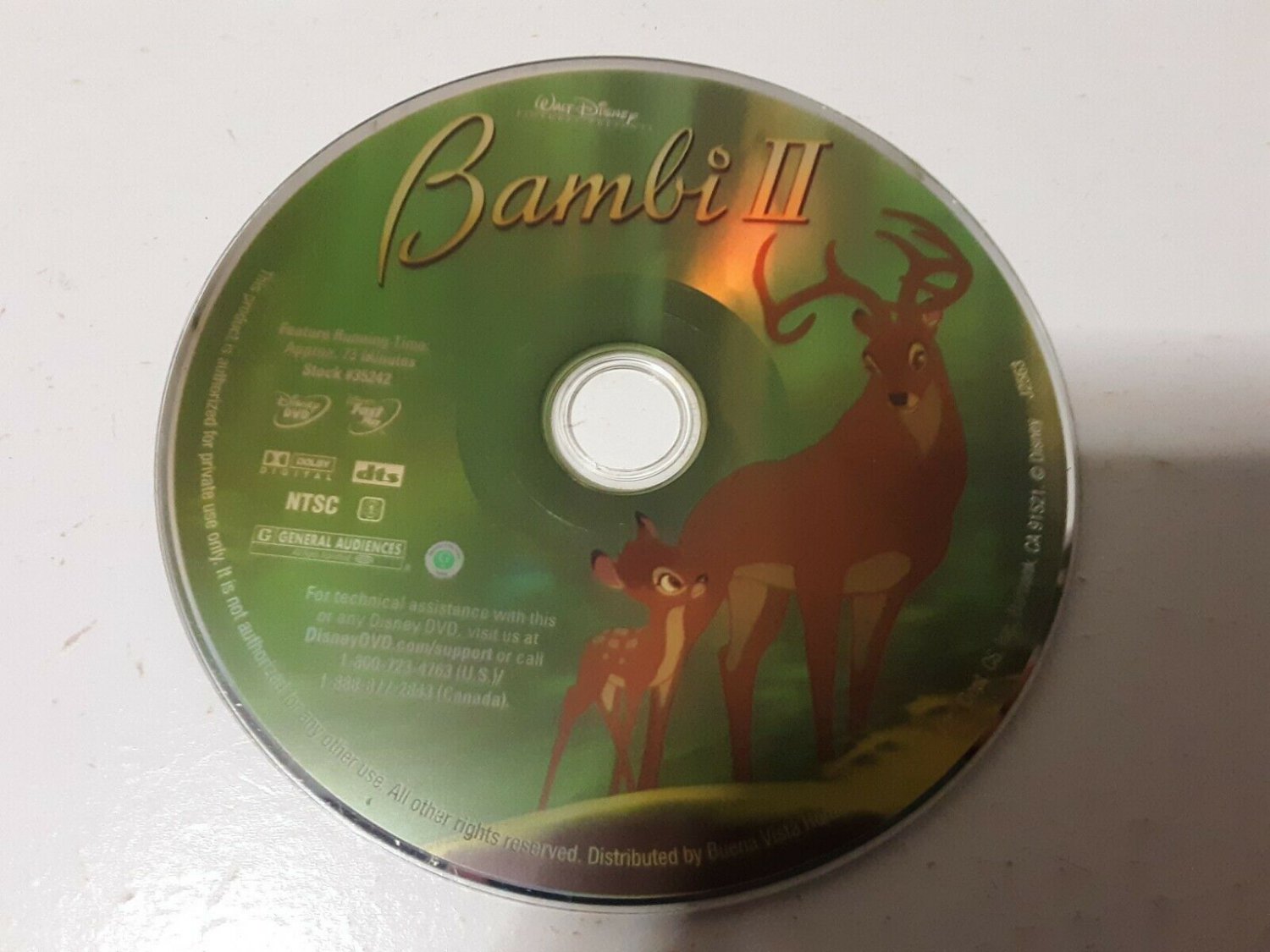 Walt Disney Bambi II (2) DVD NO CASE ONLY DVD