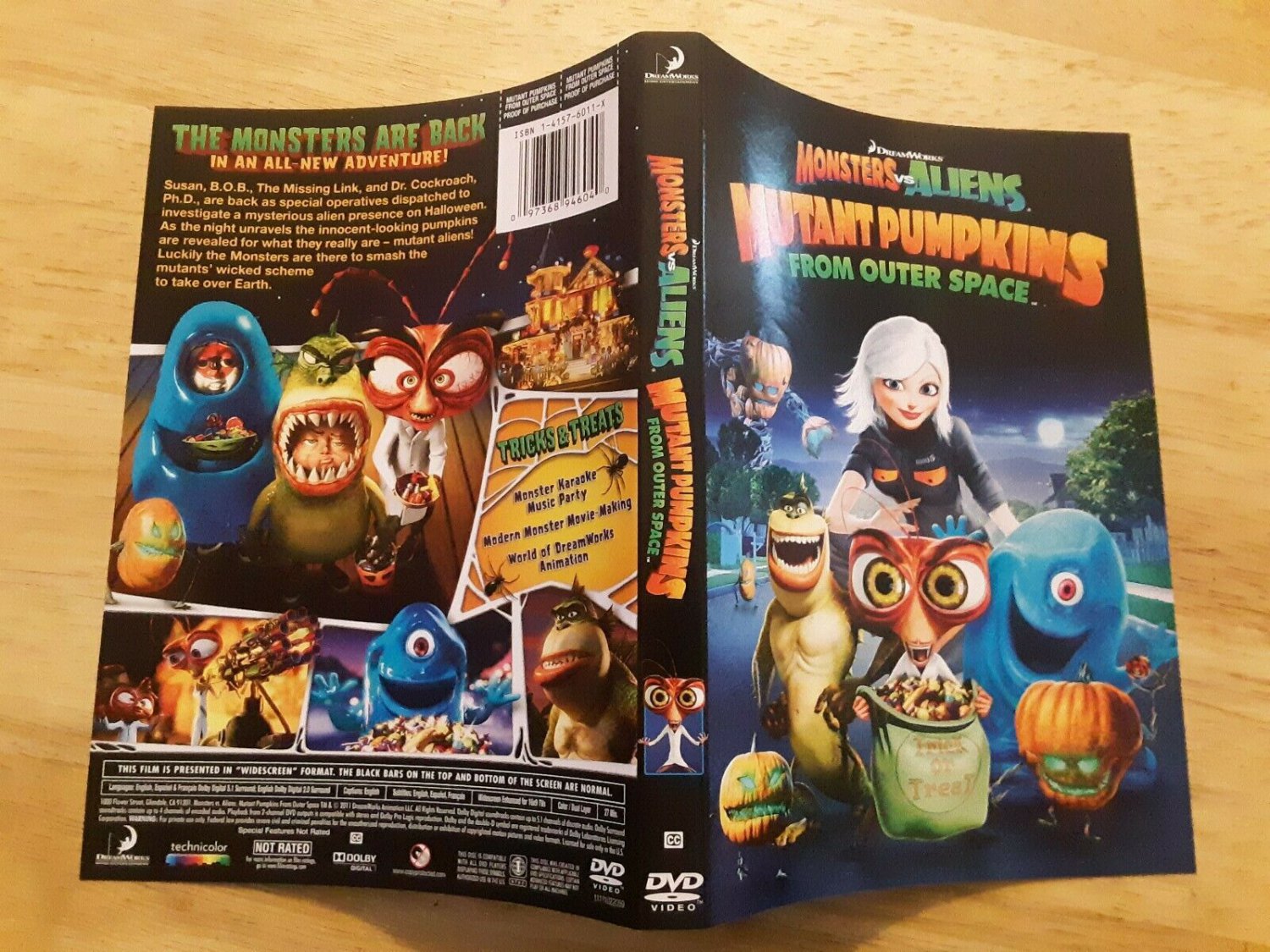 Monsters Vs Aliens Mutant Pumpkins From Outer Space Dvd Artwork Only No Disc