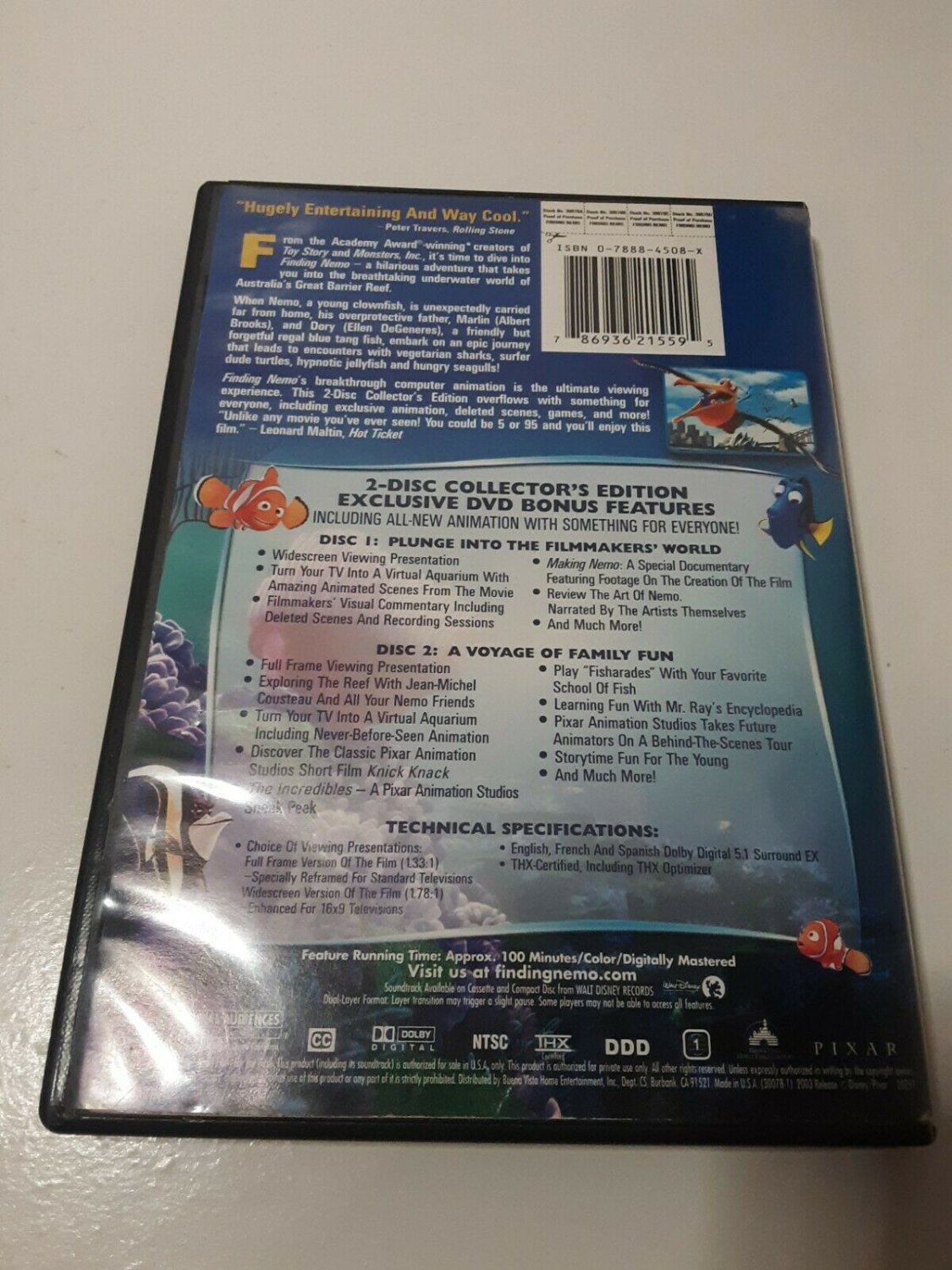 Walt Disney Pixar Finding Nemo 2 - Disc Collector's Edition DVD DISC 2 ONLY