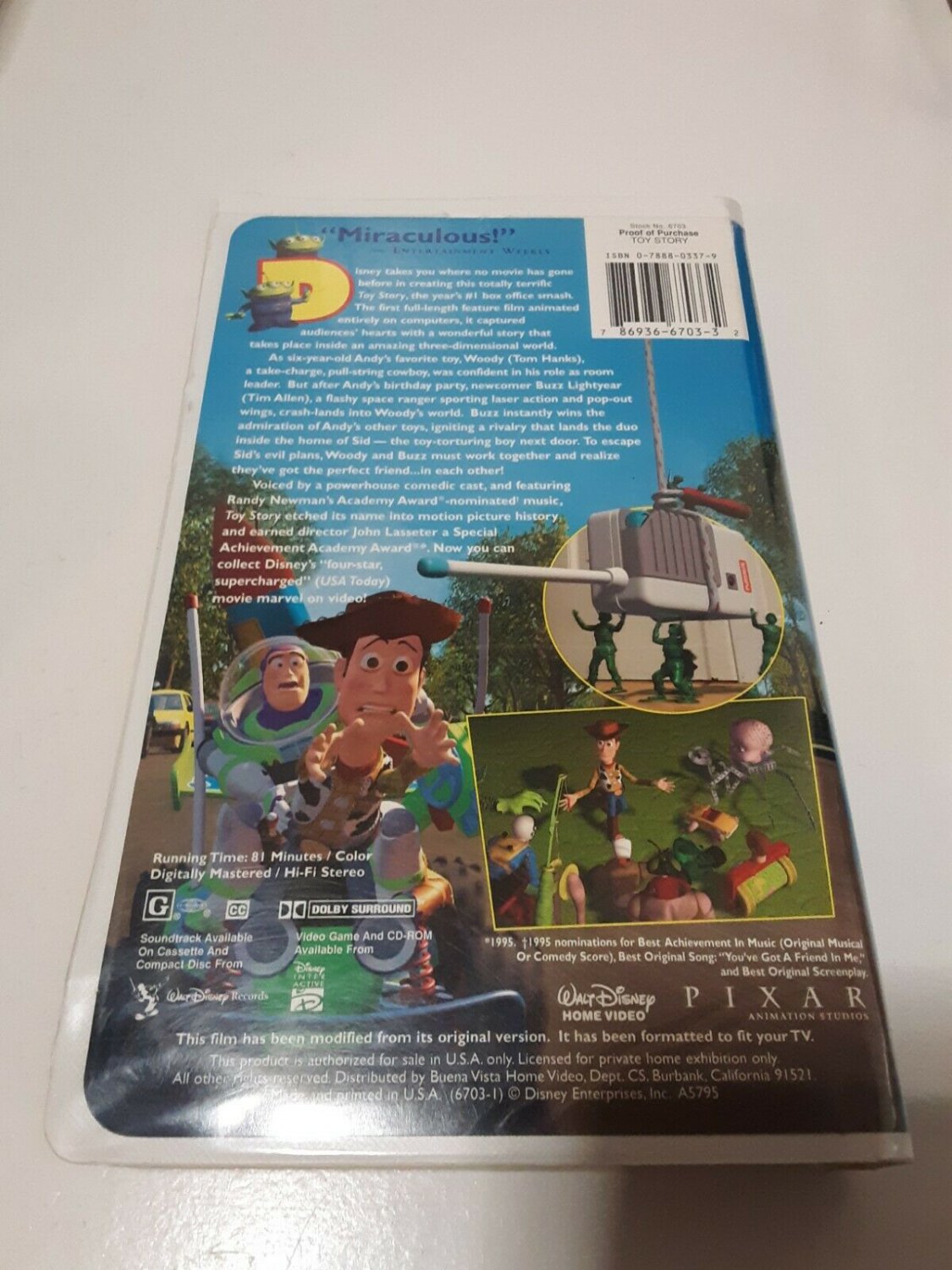 Disney's Toy Story VHS Tape