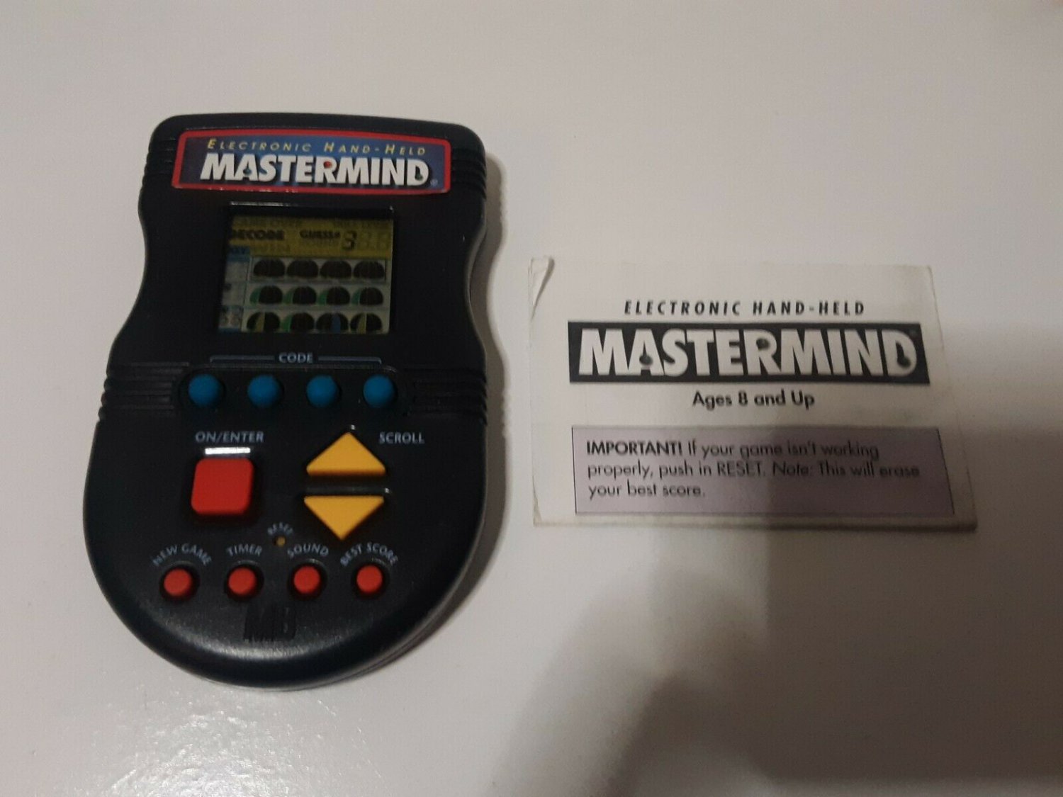 Vintage 1997 Mastermind Electric Handheld Milton Bradley Game With