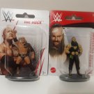 Lot Of 2 WWE The Rock Braun Strowman Cake Topper Mini Figures Brand New Sealed
