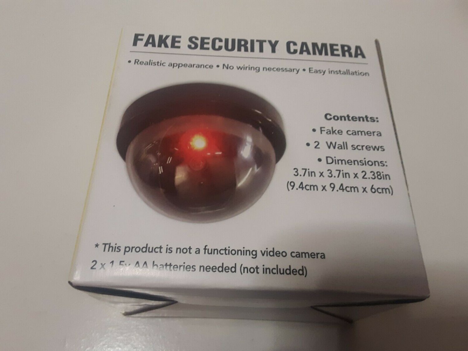 Dummy Camera Fake Security CCTV Dome Camera Flashing Red LED Light In & Outdoor