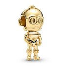 S925 Sterling Silver Gold Plated Star Wars C-3PO Charm