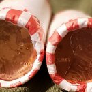2017 P and 2018 P bank wrapped roll of 50 BU Lincoln pennies cents
