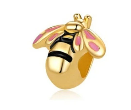 S925 18k Gold Plated Sterling Silver Bumble Bee Charm - Fits to Pandora Bracelets