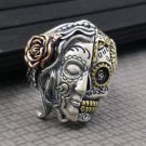 Gothic Half Skull Half Goddess Ring Size 9