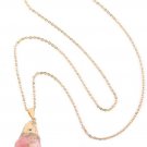 Women's Rainbow Healing Raw Crystal Stone Pendant Necklace