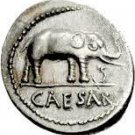 Roman Imperatorial. Julius Caesar 'Elephant' Denarius. Restrike