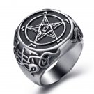 Satan Goat Pentagram Ring Baphomet Ring for Men