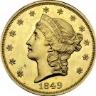 1849 $20 Gold Coin