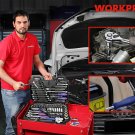 WORKPRO Car Repair Tool Set Mechanic Tool Kits Screwdrivers Ratchet Spanner Wrenches Sockets