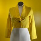 Women Vintage Toni Petite ILGWU Union USA Made Yellow Black Crop Blazer Linen
