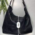 Nine West Genuine Leather Black Handbag Purse 7.5x11.5 inch Hobo