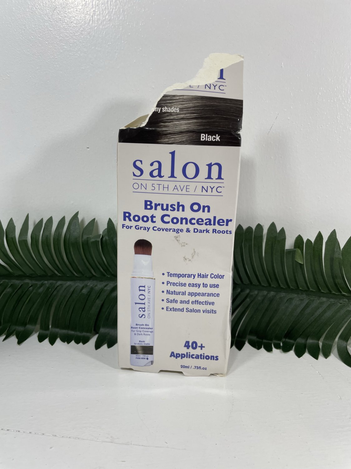 Salon on 5th Ave NYC Brush On Root Concealer Black 0.75 fl oz 40+ Application