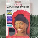 82102 Donna Satin Wide Edge Bonnet Premium Collection Super Jumbo 3" Wide Band Black