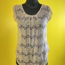 Body Central Tulip Back Short Sleeve Lace Blouse Top
