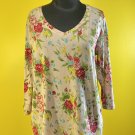 New Pioneer Woman Medium Floral Shirt Blouse Top 3/4 Sleeve