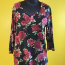 New Pioneer Woman Medium Floral Shirt Blouse Top 3/4 Sleeve
