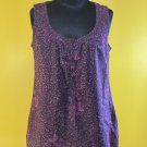 Ladies Eddie Bauer USA 100% Cotton Purple Sleeveless Top Medium Floral